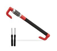 Relaxdays Canne antivol voiture, code à 5 chiffres, bloque-volant, acier, réglable, serrure camping-car, noir/rouge