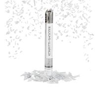 Relaxdays Canons à confettis,6-8 m de Hauteur d'effet, Nouvel an, Anniversaire, Mariage, 40 cm, en Papier, argenté