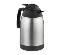 Relaxdays Carafe en Acier Inoxydable, pichet Isotherme pour thé, café, Distributeur, 1,5 litres, avec poignée, argenté