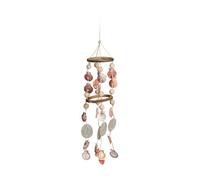 Relaxdays Carillon à coquillages attrape-rêves mobiles coquillages guirlande Décoration à suspendre bois flotté 75 cm