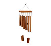 Relaxdays Carillon à Vent, Bambou, Sons relaxants, pour Suspendre, H x L : env. 58,5 x 18,5 cm, Balcon et Jardin, Nature