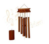 Relaxdays 10041338 cloche et carillon Marron Bois 8