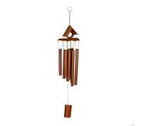 Relaxdays Carillon à vent en bambou, toit pointu, à suspendre, HLP 68x14x7 cm, pour intérieur et extérieur, marron