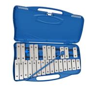 Relaxdays Carillon chromatique 25 plaques G5-G7, Baguettes, étui, 4×38×23 cm, Bleu