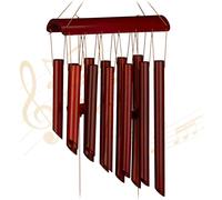 Relaxdays Carillon à Vent en Bambou, à Suspendre, Sons apaisants, H x L 60 x 21 cm, pour intérieur et extérieur, Marron