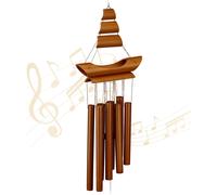 relaxdays Carillon en bambou "Bateau à voile