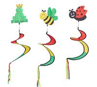 relaxdays Carillon en spirale "motifs d'animaux", 3 pièces