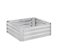 Relaxdays Carré Potager, métal galvanisé, Fleurs, Plantes et légumes, HxLxP : 30x90x90 cm, jardinière d’extérieur, Gris