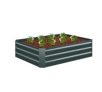 Relaxdays Carré Potager, métal galvanisé, pour Fleurs, Plantes et légumes, HxLxP : 30x120x90 cm, jardinière d’extérieur