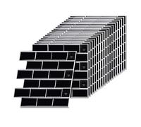 Relaxdays Carreaux adhésifs 20 pièces 30x30 cm 3D découpables Noir pour Salle de Bain et Cuisine