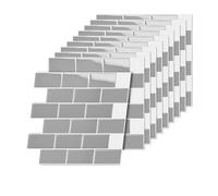 Relaxdays Carreaux adhésifs 3D, 10 pièces, 30x30 cm, pour Salle de Bain & Cuisine, Gris