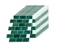 Relaxdays Carreaux adhésifs 3D, 20 pièces, Salle de Bain et Cuisine, 30x30 cm, Auto-adhésifs, Vert