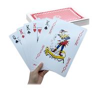 Relaxdays Cartes à Jouer Jumbo 54 pièces, étanches, XL 28x21 cm, colorées, Poker, rami