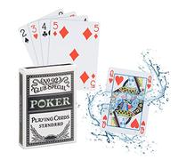 Relaxdays Jeu de cartes de poker professionnel plastique imperméables 54 pièces Texas Hold'em