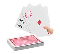 Relaxdays Cartes de Poker Jumbo, Lot de 10, 540 Cartes, Accessoire de Casino en Plastique XXL, Amusant ou déco, 18 x 13 cm, coloré