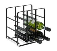 relaxdays casier à Bouteilles en métal, 9 Bouteilles, Support vin, HLP 30,5 x 27,5 x 20 cm, pour Cuisine et Salon, Noir
