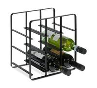 Relaxdays Casier à bouteilles en métal Support vin 9 bouteilles HLP 30,5 x 27,5 x 20 cm Noir