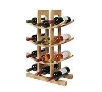 Relaxdays Casier à vin, 12 Bouteilles, Bambou, H x L x P 41 x 30 x 14,5 cm, pour vin Rouge et Blanc, Naturel