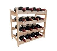 Relaxdays Casier à vin, 16 Bouteilles, Bambou, H×L×P 42×45×23,5 cm, Porte-Bouteilles pour vins Rouges & Blancs, Naturel