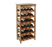 Relaxdays Casier à vin, 24 Bouteilles, Bois d'acacia, H x L x P 82 x 36 x 24 cm, pour vin Rouge et Blanc, Naturel