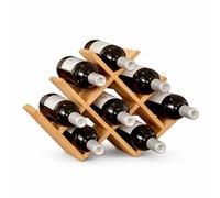 Relaxdays Casier à vin 8 Bouteilles, Bambou, HxLxP 30 x 44,5 x 23,5 cm, pour vins Rouges & Blancs, Naturel