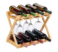 Relaxdays Casier à vin 8 bouteilles porte-verres