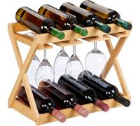 relaxdays Casier à vin avec porte-verre
