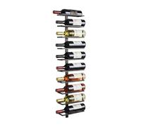 Relaxdays Casier à vin Mural en métal, 10 Bouteilles, H 116,5 x L 27 x P 10 cm, Noir