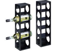 relaxdays Casier à vin noir, set de 2 pièces