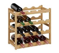 RELAXDAYS - CASIER A VIN POUR 16 BOUTEILLES - 4 ETAGES - BAMBOU NATURE