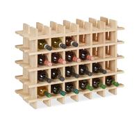 Relaxdays casier à vin, pour 24 Bouteilles, étagère vin, DIY, HLP : 54 x 75 x 24 cm, Cave, Cuisine, Bois de pin, Nature
