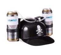 Relaxdays Casque à Bière Pirate Noir Tête de Mort