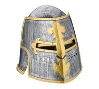 Relaxdays Casque de Chevalier, visière, pour Le Carnaval ou Une fête médiévale, en Plastique, argenté et doré