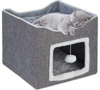 relaxdays Cave à chat pliable en gris