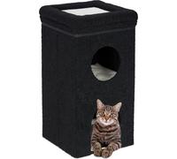 relaxdays Cave à chat pliable en noir