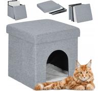relaxdays Cave à chat pliable gris clair
