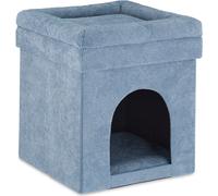 relaxdays Cave à chats grise 38,0 x 38,0 x 42,0 cm