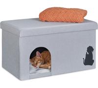 relaxdays Caverne pour chats avec couvercle