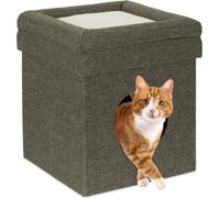 relaxdays Caverne pour chats avec toit, pliable