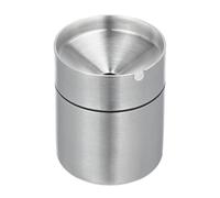 Relaxdays Cendrier avec Couvercle en Acier Inoxydable, avec Repose-Cigarettes, HD 8,5x7 cm, intérieur/extérieur, argenté