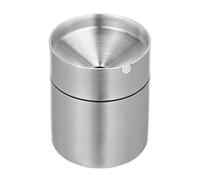 Relaxdays Cendrier avec Couvercle en Acier Inoxydable, avec Repose-Cigarettes, HD 8,5x7 cm, intérieur/extérieur, argenté