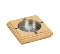 Relaxdays Cendrier carré en bambou