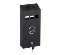 Relaxdays Cendrier mural noir