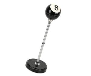 Relaxdays Cendrier sur pied, hauteur réglable 37,5-70 cm, acier, design Billiard, noir/silver, pour intérieur