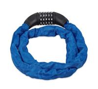 Relaxdays Antivol vélo, Cadenas Code, Chaine Anti-vol Moto 5 Chiffres, Acier, 120 cm, Bleu