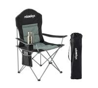 Relaxdays Chaise de Camping, Pliable, Sac de Transport, Porte-gobelet, 160 kg, rembourrée, Polyester, métal, Noir
