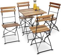 relaxdays Chaise de jardin, set de 4, nature