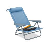 Relaxdays Chaise de plage pliante avec repose-tête