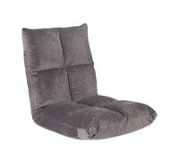 Relaxdays Chaise de col, avec Dossier réglable, Coussin de Sol, 6 Positions, rembourré, HLP : 58x50x55 cm, Gris