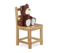 Relaxdays Chaise enfant bambou RUSTICO nature chambre d'enfants bois pour filles et garçons HxlxP: 50 x 28,5 x 28 cm, nature